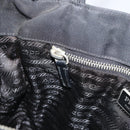 PRADA Pocono Hand Bag Nylon Leather Black Silver BN0699 Auth mr1674-22