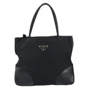 PRADA Pocono Hand Bag Nylon Leather Black Silver BN0699 Auth mr1674-13