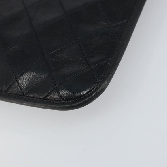 CHANEL Matelasse Chain Tote Bag Leather Black Gold CC Auth mr1675