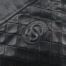 CHANEL Matelasse Chain Tote Bag Leather Black Gold CC Auth mr1675-14
