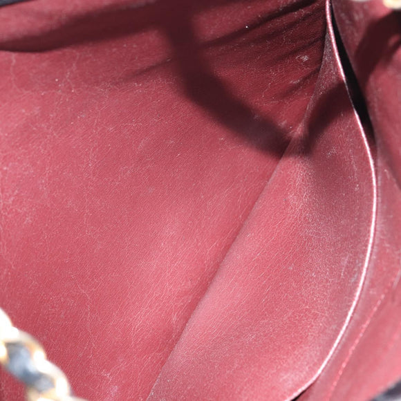 CHANEL Matelasse Chain Tote Bag Leather Black Gold CC Auth mr1675