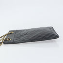 CHANEL Matelasse Chain Tote Bag Leather Black Gold CC Auth mr1675-5