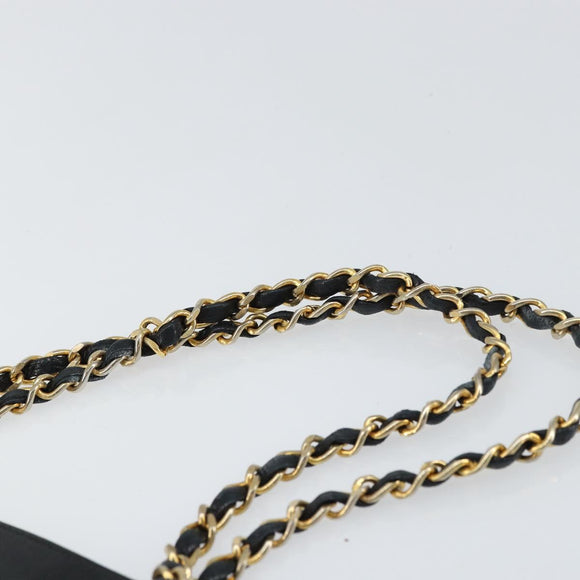 CHANEL Matelasse Chain Tote Bag Leather Black Gold CC Auth mr1675