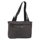 PRADA Tote Bag Nylon Gray Silver Auth mr1678-1