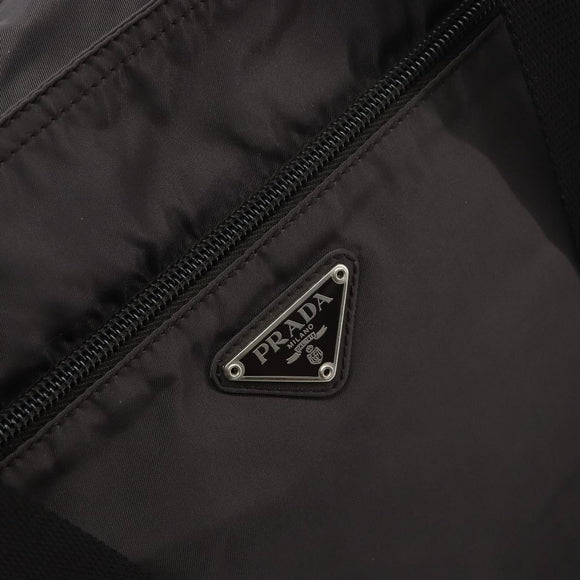 PRADA Tote Bag Nylon Gray Silver Auth mr1678