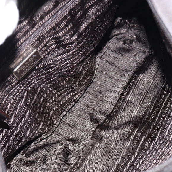 PRADA Tote Bag Nylon Gray Silver Auth mr1678