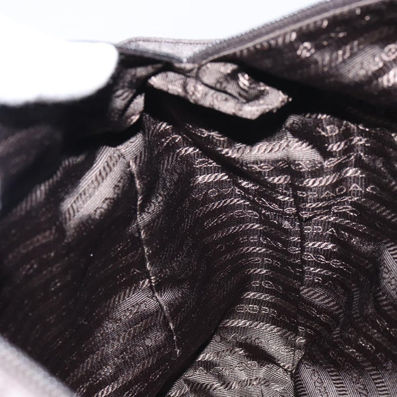 PRADA Tote Bag Nylon Gray Silver Auth mr1678