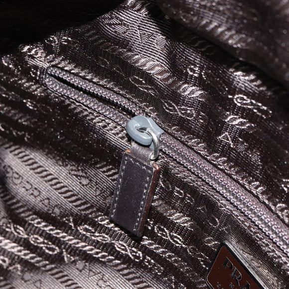 PRADA Tote Bag Nylon Gray Silver Auth mr1678