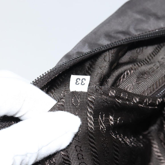 PRADA Tote Bag Nylon Gray Silver Auth mr1678