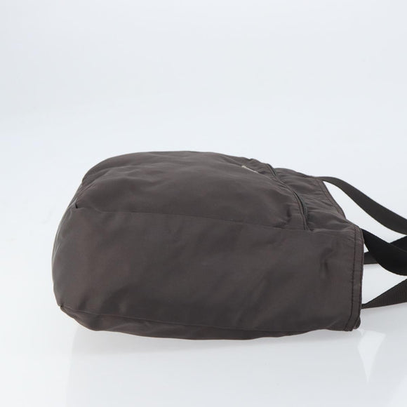 PRADA Tote Bag Nylon Gray Silver Auth mr1678