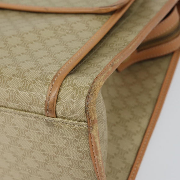 CELINE Macadam Canvas Tote Bag PVC Beige Auth mr1679