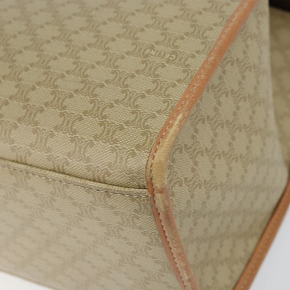 CELINE Macadam Canvas Tote Bag PVC Beige Auth mr1679