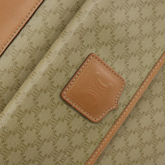 CELINE Macadam Canvas Tote Bag PVC Beige Auth mr1679