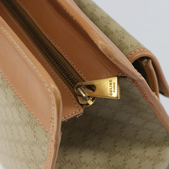 CELINE Macadam Canvas Tote Bag PVC Beige Auth mr1679