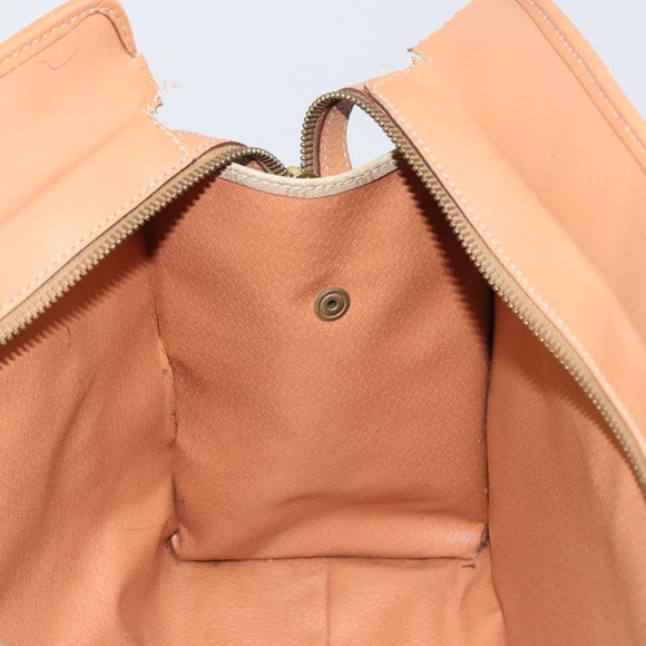 CELINE Macadam Canvas Tote Bag PVC Beige Auth mr1679