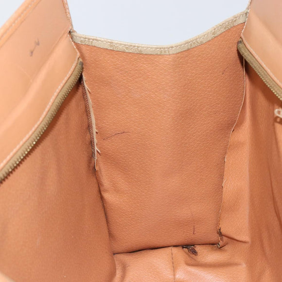 CELINE Macadam Canvas Tote Bag PVC Beige Auth mr1679