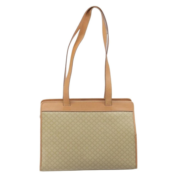 CELINE Macadam Canvas Tote Bag PVC Beige Auth mr1679