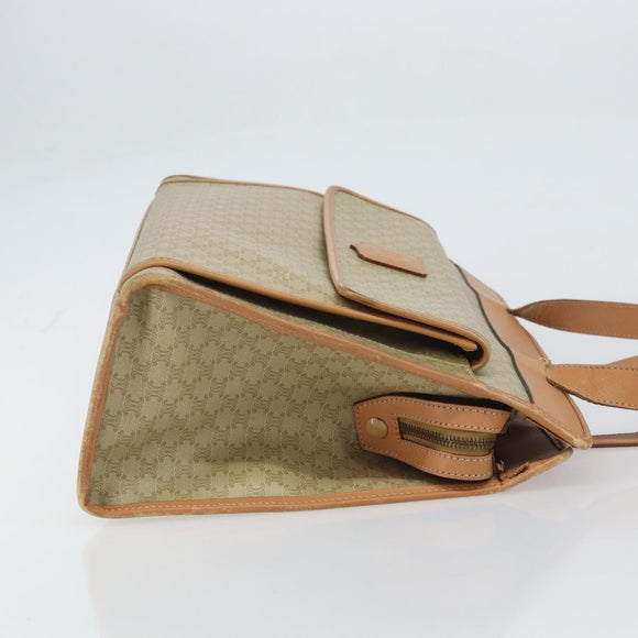 CELINE Macadam Canvas Tote Bag PVC Beige Auth mr1679