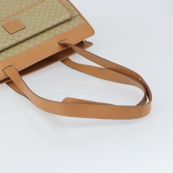 CELINE Macadam Canvas Tote Bag PVC Beige Auth mr1679