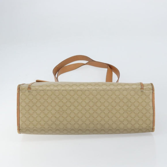 CELINE Macadam Canvas Tote Bag PVC Beige Auth mr1679