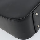 BURBERRY Nova Check Hand Bag Leather Black Silver Auth mr1680V-14