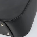 BURBERRY Nova Check Hand Bag Leather Black Silver Auth mr1680V-15