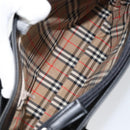 BURBERRY Nova Check Hand Bag Leather Black Silver Auth mr1680A-14