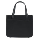 BURBERRY Nova Check Hand Bag Leather Black Silver Auth mr1680A-3