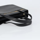 BURBERRY Nova Check Hand Bag Leather Black Silver Auth mr1680V-7