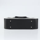 BURBERRY Nova Check Hand Bag Leather Black Silver Auth mr1680A-9