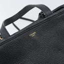 CELINE Small Fold Cabas Shoulder Bag Leather Black Gold Auth mr1681V-18