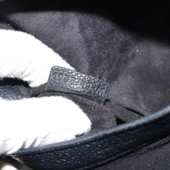 CELINE Small Fold Cabas Shoulder Bag Leather Black Gold Auth mr1681V