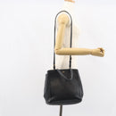 CELINE Small Fold Cabas Shoulder Bag Leather Black Gold Auth mr1681V-22