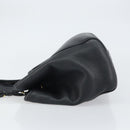 CELINE Small Fold Cabas Shoulder Bag Leather Black Gold Auth mr1681V-4