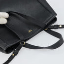 CELINE Small Fold Cabas Shoulder Bag Leather Black Gold Auth mr1681V-6