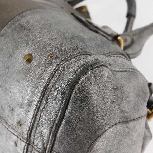 Chloe Paddington Hand Bag Leather Beige Silver gold Auth mr1682