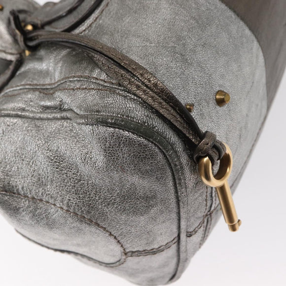 Chloe Paddington Hand Bag Leather Beige Silver gold Auth mr1682