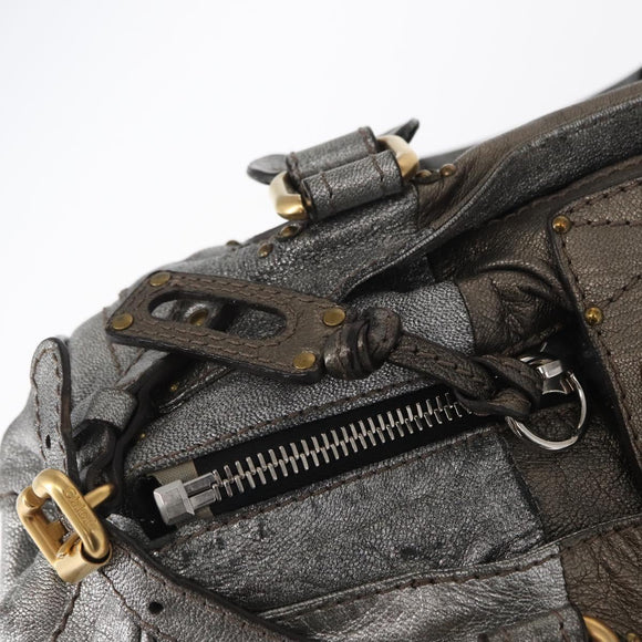 Chloe Paddington Hand Bag Leather Beige Silver gold Auth mr1682