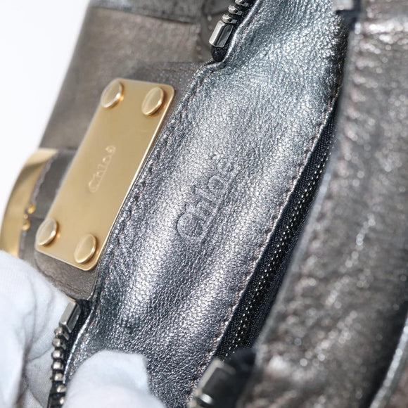 Chloe Paddington Hand Bag Leather Beige Silver gold Auth mr1682