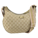 GUCCI GG Canvas Sherry Line Shoulder Bag Beige Gold 181092 Auth mr1685-1