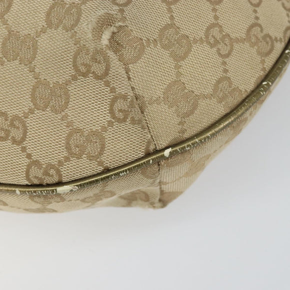 GUCCI GG Canvas Sherry Line Shoulder Bag Beige Gold 181092 Auth mr1685