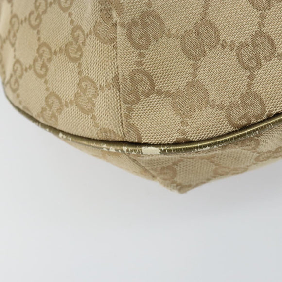 GUCCI GG Canvas Sherry Line Shoulder Bag Beige Gold 181092 Auth mr1685