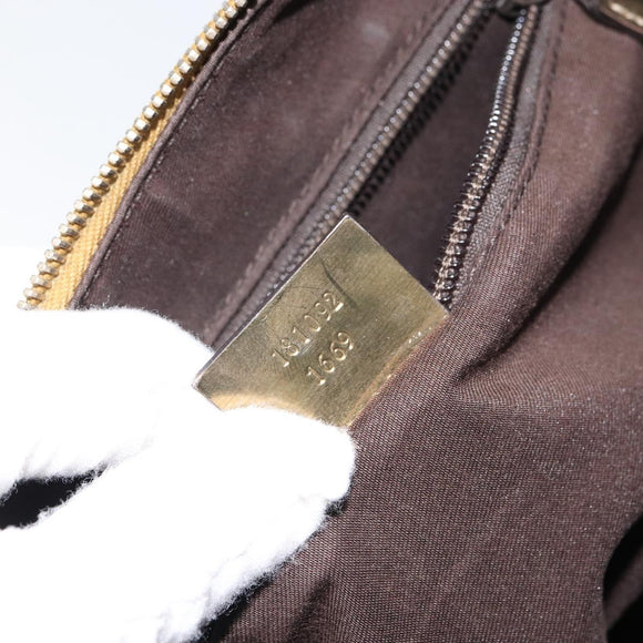 GUCCI GG Canvas Sherry Line Shoulder Bag Beige Gold 181092 Auth mr1685