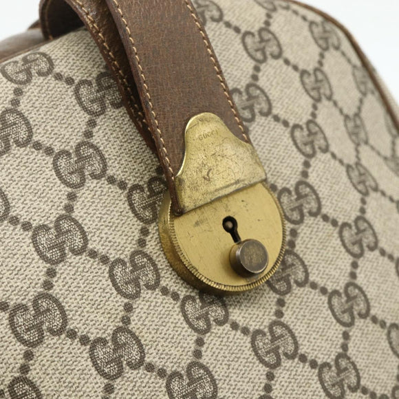 GUCCI GG Supreme Web Sherry Line Bag PVC Beige Gold 001 25 424 Auth mr1686
