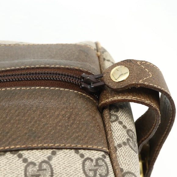 GUCCI GG Supreme Web Sherry Line Bag PVC Beige Gold 001 25 424 Auth mr1686