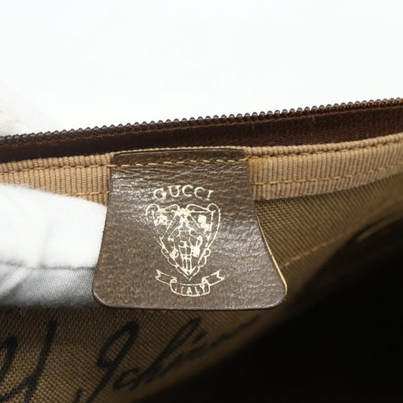GUCCI GG Supreme Web Sherry Line Bag PVC Beige Gold 001 25 424 Auth mr1686