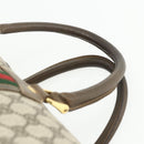 GUCCI GG Supreme Web Sherry Line Bag PVC Beige Gold 001 25 424 Auth mr1686-14