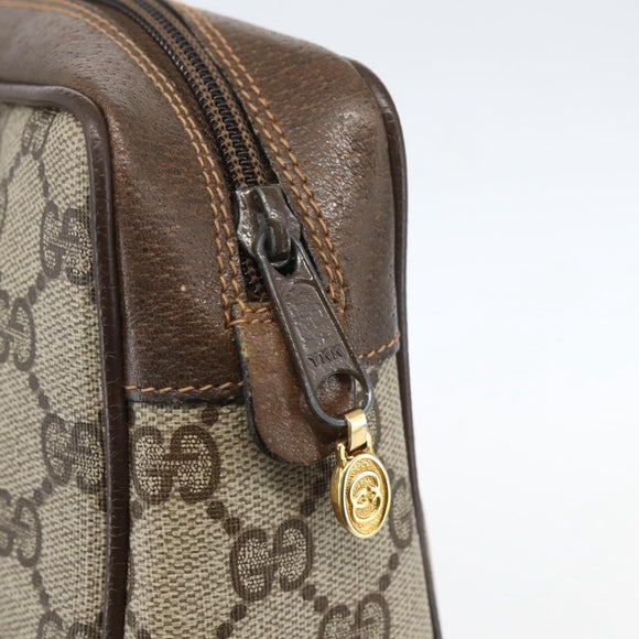 GUCCI GG Supreme Web Sherry Line Clutch Bag PVC Beige Gold 63 01 012 Auth mr1689