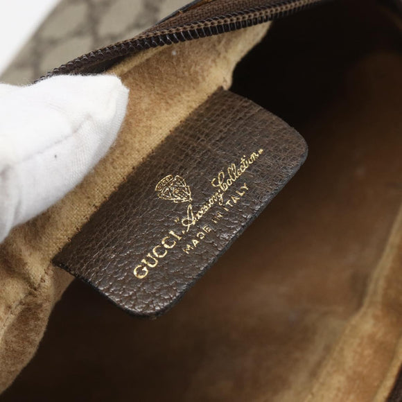 GUCCI GG Supreme Web Sherry Line Clutch Bag PVC Beige Gold 63 01 012 Auth mr1689