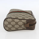 GUCCI GG Supreme Web Sherry Line Clutch Bag PVC Beige Gold 63 01 012 Auth mr1689-4